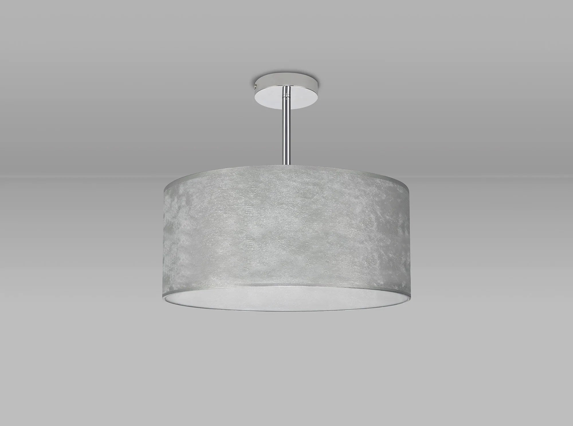 Baymont 40cm Semi Flush 3 Light Polished Chrome, Silver Leaf DK0790  Deco Baymont CH SL